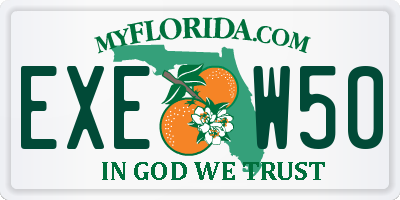 FL license plate EXEW50