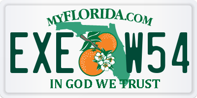 FL license plate EXEW54