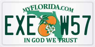 FL license plate EXEW57