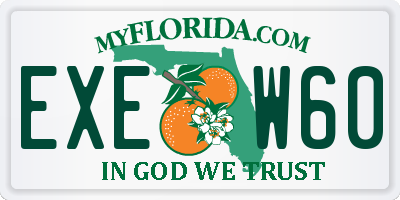 FL license plate EXEW60