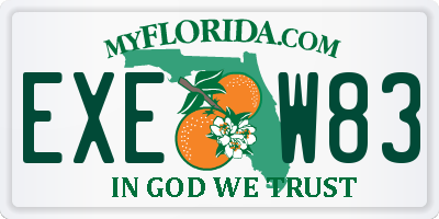 FL license plate EXEW83