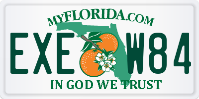 FL license plate EXEW84