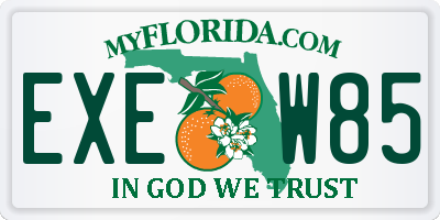 FL license plate EXEW85