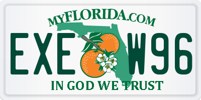 FL license plate EXEW96