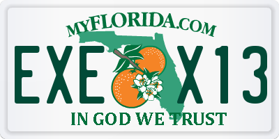 FL license plate EXEX13