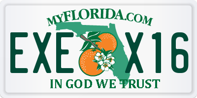 FL license plate EXEX16