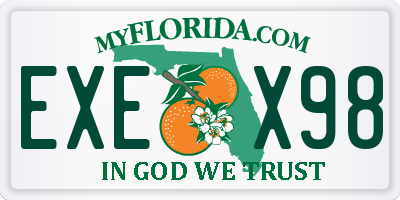 FL license plate EXEX98