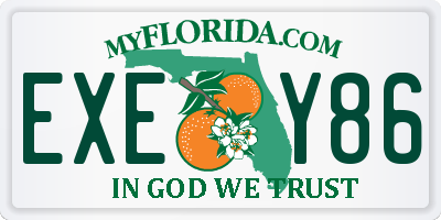 FL license plate EXEY86