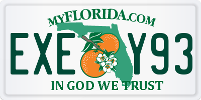 FL license plate EXEY93