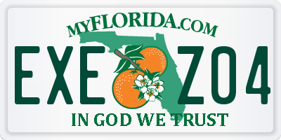 FL license plate EXEZ04