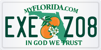 FL license plate EXEZ08