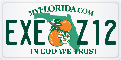 FL license plate EXEZ12