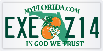 FL license plate EXEZ14