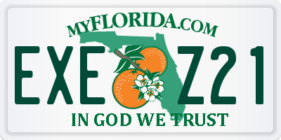 FL license plate EXEZ21