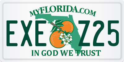 FL license plate EXEZ25