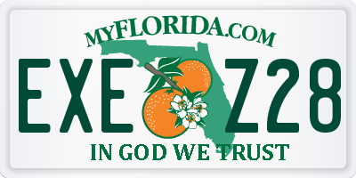 FL license plate EXEZ28