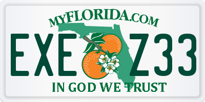 FL license plate EXEZ33