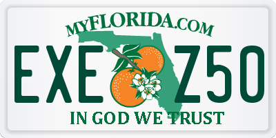 FL license plate EXEZ50