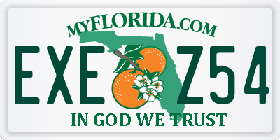 FL license plate EXEZ54