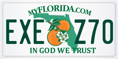 FL license plate EXEZ70