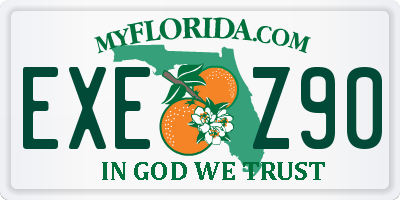 FL license plate EXEZ90