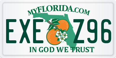 FL license plate EXEZ96