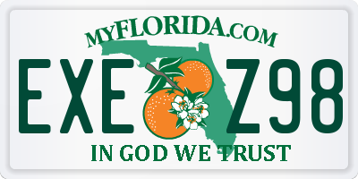 FL license plate EXEZ98