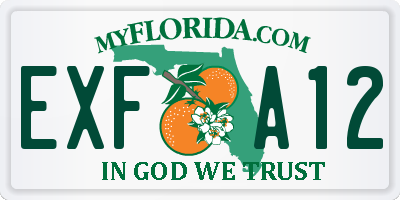 FL license plate EXFA12