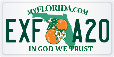 FL license plate EXFA20