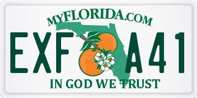 FL license plate EXFA41