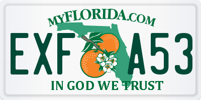 FL license plate EXFA53