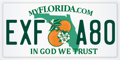 FL license plate EXFA80
