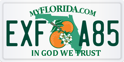 FL license plate EXFA85