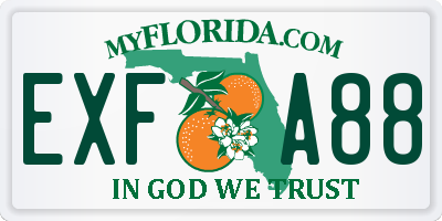 FL license plate EXFA88