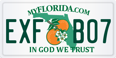FL license plate EXFB07