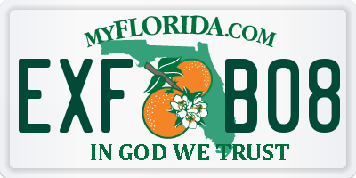 FL license plate EXFB08