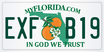 FL license plate EXFB19