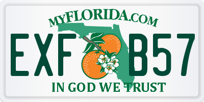 FL license plate EXFB57