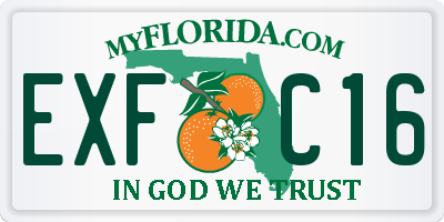 FL license plate EXFC16