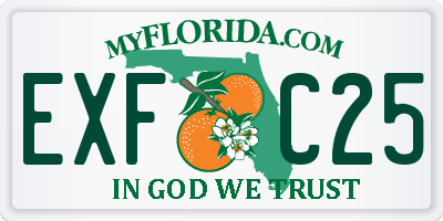 FL license plate EXFC25