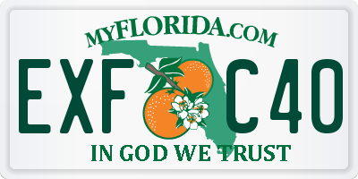 FL license plate EXFC40
