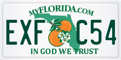FL license plate EXFC54