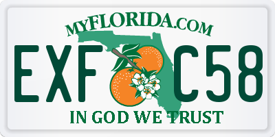 FL license plate EXFC58