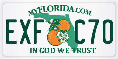 FL license plate EXFC70