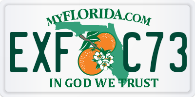 FL license plate EXFC73