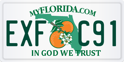 FL license plate EXFC91