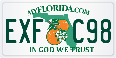 FL license plate EXFC98