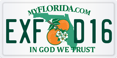FL license plate EXFD16
