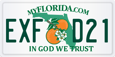 FL license plate EXFD21