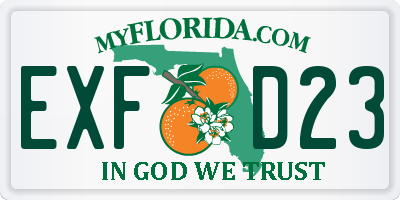 FL license plate EXFD23